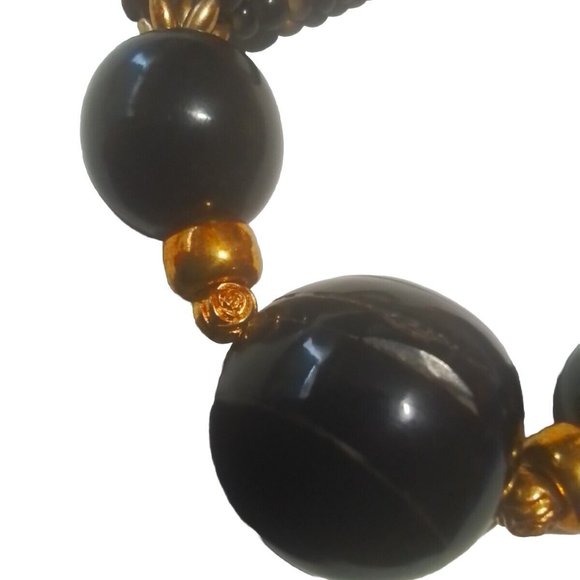 Apple Juce Prystal Bakelite 1940 Rootbeer And Honey Necklace Bn17 - Picture 7 of 11